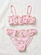 Crool Costum De Baie Pentru Copii Bikini Roz Flori