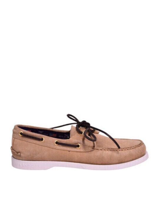 Sea & City Suede Ανδρικά Μοκασίνια σε Μπεζ Χρώμα