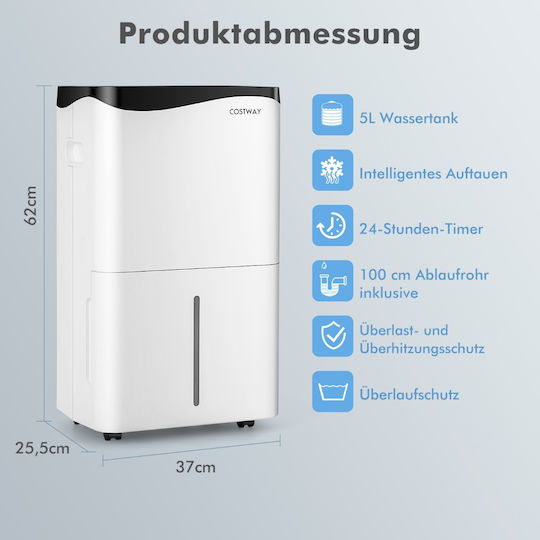 Costway ES10366DE-WH Dehumidifier with Compressor 50l