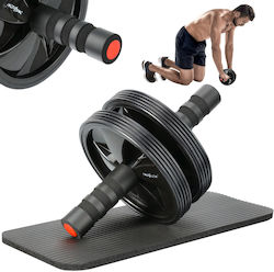 Ab Roller Wheel Abdominal Muscle Exercises + Mat R01