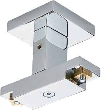 Enis by Domus Lift Βάση Κουρτινόξυλου Τοίχου από Μέταλλο Ασημί