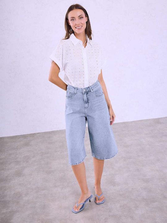 Celestino Jorts Cotton Loose Fit Light Blue Celestino Jorts Cotton Loose Fit Light Blue