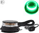 24w LED Компактен Въртящ Сигнален Авариен Маяк Лампа Магнит Вендуза 12v 24v Магнит E9 E-mark Зелен Светлина