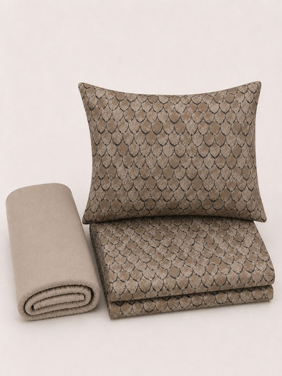Comfort Set Single Bed Sheets 165x270cm Brown 3 Pieces