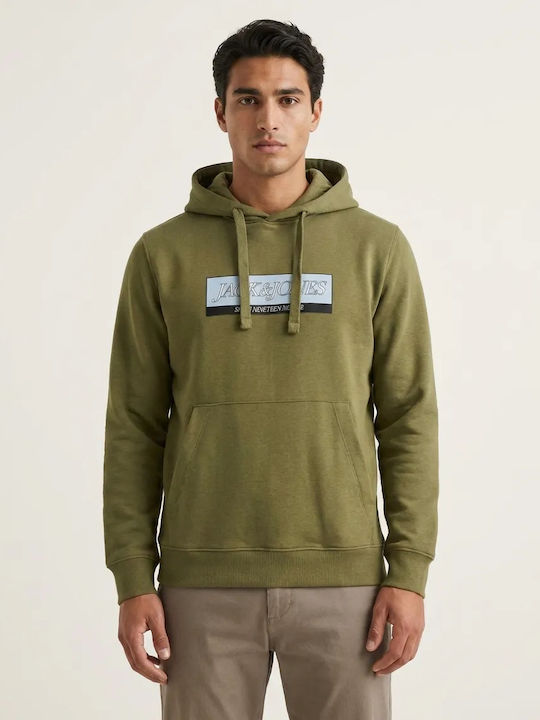 Jack & Jones Ζακέτα Λαδί με Κουκούλα