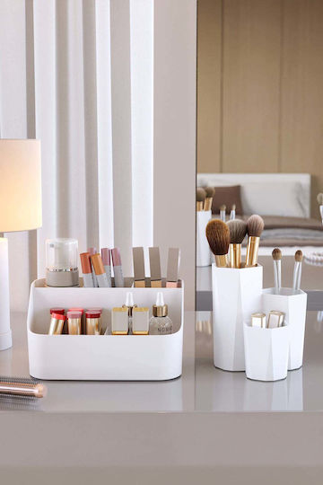 Stewehome Set Organizatoare De Machiaj Baie 3 Compartimente Turcoaz 19.2x10.5x10.2 Cm