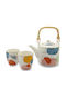 O Dromos tou Tsagiou Atmosphere Teapot with Mug and Porcelain Filter Multicolour 600ml