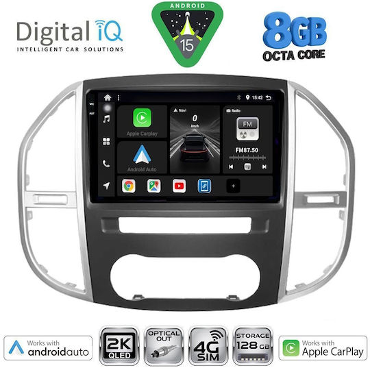 Digital IQ Ηχοσύστημα Αυτοκινήτου για Mercedes-Benz Vito / Viano 2015 (Bluetooth/USB/WiFi/GPS/Apple-Carplay/Android-Auto) με Οθόνη Αφής 10"