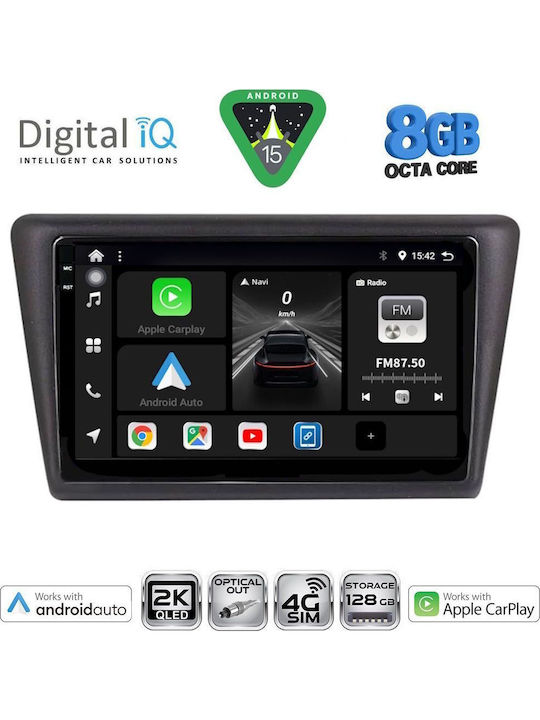 Digital IQ Car Audio System for Skoda Rapid 2014-2019 with Clima (Bluetooth/USB/WiFi/GPS/Apple CarPlay/Android Auto) with 9" Touch Screen