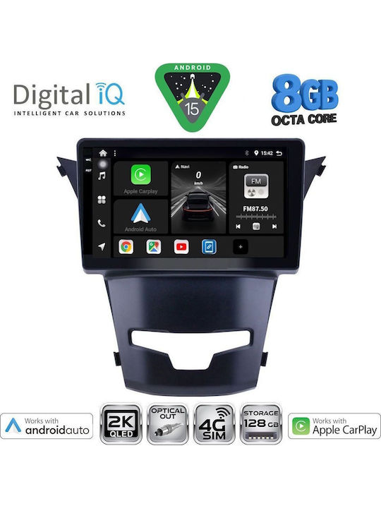 Digital IQ Car Audio System for Ssangyong Korando 2014-2019 Bluetooth USB WiFi GPS Apple CarPlay Android Auto with 9" Touch Screen