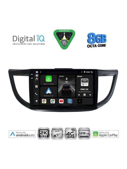 Digital IQ Car Audio System for Honda CR-V 2013-2017 (Bluetooth/USB/WiFi/GPS/Apple CarPlay/Android Auto) with 10" Touch Screen