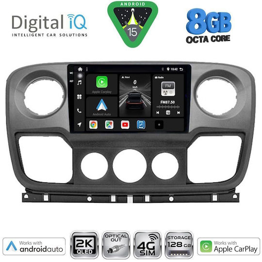 Digital IQ Car Audio System for Opel Movano Renault Master Nissan NV400 2010-2020 (Bluetooth/USB/WiFi/GPS/Apple CarPlay/Android Auto) with 10" Touch Screen