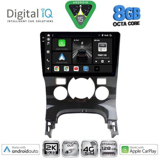 Digital IQ Ηχοσύστημα Αυτοκινήτου για Peugeot 3008 2008-2016 με Clima (Bluetooth/USB/WiFi/GPS/Apple-Carplay/Android-Auto) με Οθόνη Αφής 9"