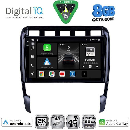 Digital IQ Car Audio System for Porsche Cayenne 2002-2011 Bluetooth USB WiFi GPS Apple CarPlay Android Auto with 9" Touch Screen
