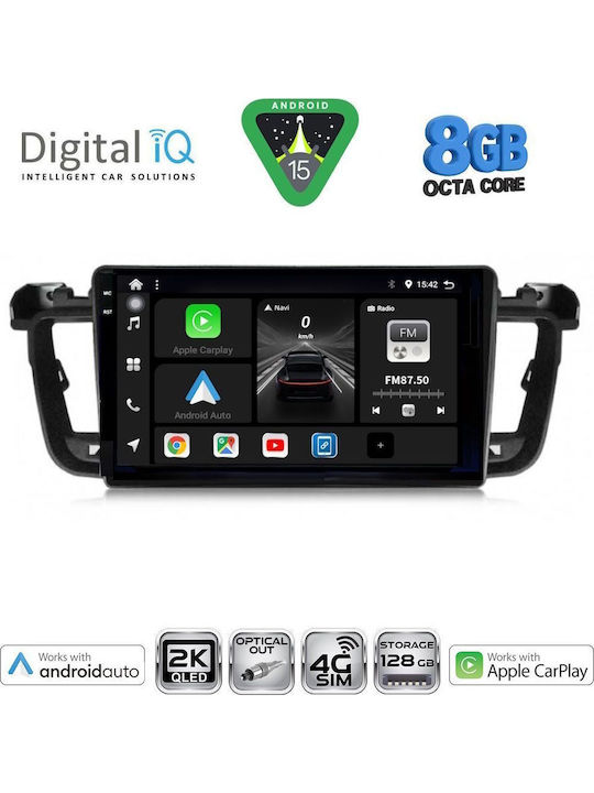 Digital IQ Car Audio System for Peugeot 508 2010-2016 Bluetooth USB WiFi GPS Apple CarPlay Android Auto with 9" Touch Screen