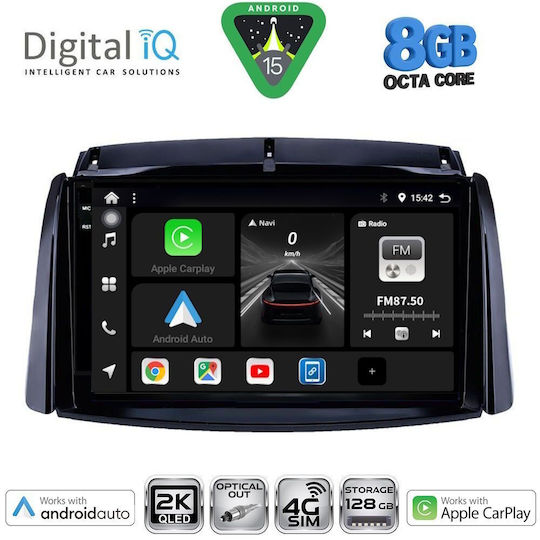 Digital IQ Ηχοσύστημα Αυτοκινήτου για Renault Koleos 2006-2016 (Bluetooth/USB/WiFi/GPS/Apple-Carplay/Android-Auto) με Οθόνη Αφής 9"