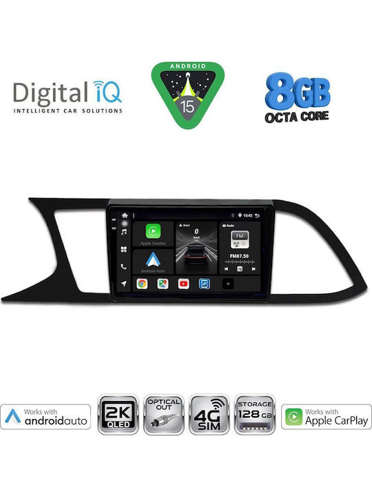 Digital IQ Car Audio System for Seat Leon 2012-2021 with Clima (Bluetooth/USB/WiFi/GPS/Apple CarPlay/Android Auto) with 9" Touch Screen