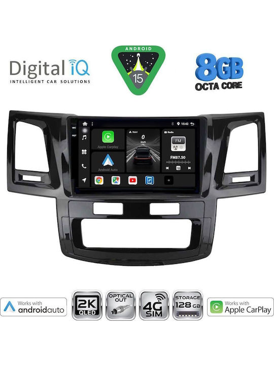 Digital IQ Car Audio System for Toyota Hilux 2005-2016 with A/C Bluetooth USB WiFi GPS Apple CarPlay Android Auto with 9" Touch Screen
