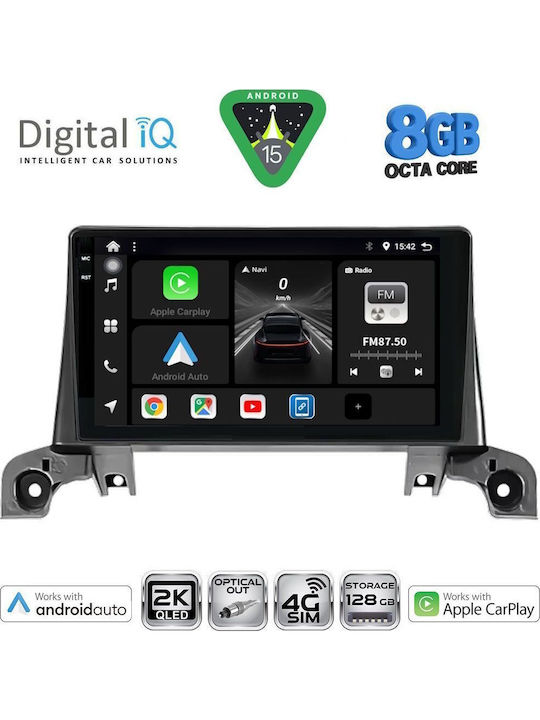 Digital IQ Car Audio System for Peugeot 3008 2016 (Bluetooth/USB/WiFi/GPS/Apple CarPlay/Android Auto) with 9" Touch Screen