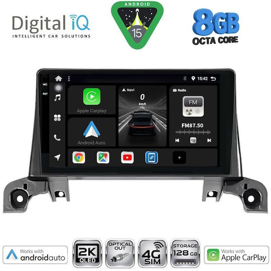 Digital IQ Ηχοσύστημα Αυτοκινήτου για Peugeot 3008 2016 (Bluetooth/USB/WiFi/GPS/Apple-Carplay/Android-Auto) με Οθόνη Αφής 9"
