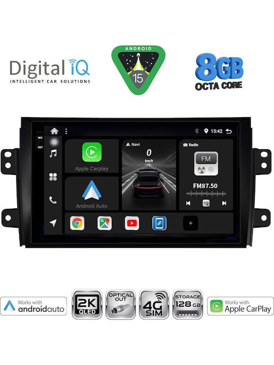 Digital IQ Car Audio System for Fiat Sedici Suzuki SX4 2005-2013 Bluetooth USB WiFi GPS Apple CarPlay Android Auto with 9" Touch Screen
