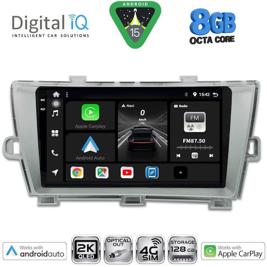 Digital IQ Car Audio System for Toyota Prius 2009-2015 Bluetooth USB WiFi GPS Apple CarPlay Android Auto with 9" Touch Screen