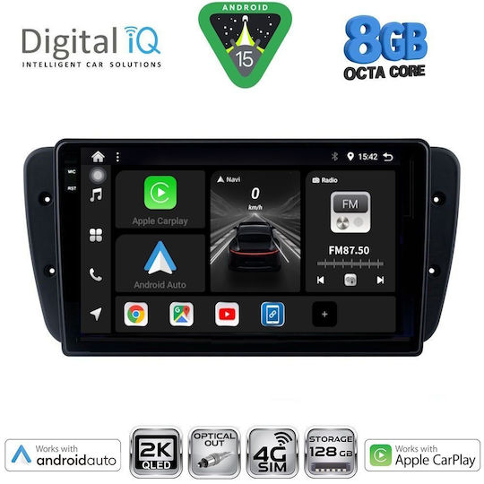 Digital IQ Ηχοσύστημα Αυτοκινήτου για Seat Ibiza 2008-2015 (Bluetooth/USB/WiFi/GPS/Apple-Carplay/Android-Auto) με Οθόνη Αφής 9"