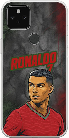 Mobile Phone Case World Stars Collection Cristiano Ronaldo Google Pixel 5 Flexible TPU Transparent Silicone