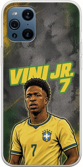 World Stars Collection Vinicius Junior Case Oppo Find X3 Pro 5g Flexible TPU Transparent Silicone