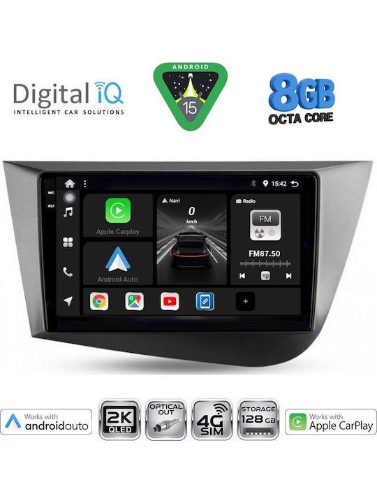 Digital IQ Car Audio System for Seat Leon 2005-2012 with Clima (Bluetooth/USB/WiFi/GPS/Apple CarPlay/Android Auto) with 9" Touch Screen