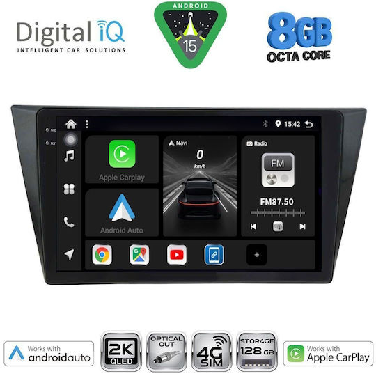 Digital IQ Ηχοσύστημα Αυτοκινήτου για Volkswagen Tiguan 2016 με Clima (Bluetooth/USB/WiFi/GPS/Apple-Carplay/Android-Auto) με Οθόνη Αφής 10"