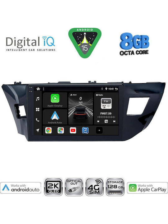 Digital IQ Car Audio System for Toyota Corolla 2013-2016 (Bluetooth/USB/WiFi/GPS/Apple CarPlay/Android Auto) with 10" Touch Screen