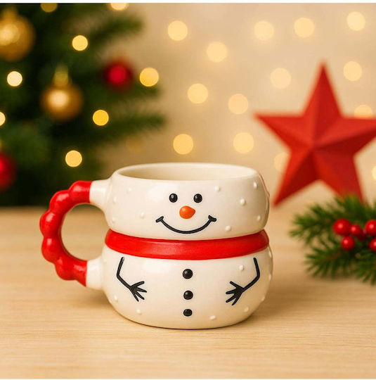 SteweHome Christmas Ceramic Mug Snowmen 8.5x8.5cm 250ml