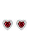 Jooliete Silver Stud Earrings with Red Stones