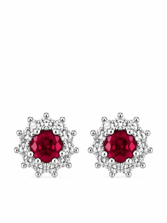 Jooliete Silver Stud Earrings with Blue Stones