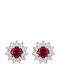 Jooliete Silver Stud Earrings with Blue Stones