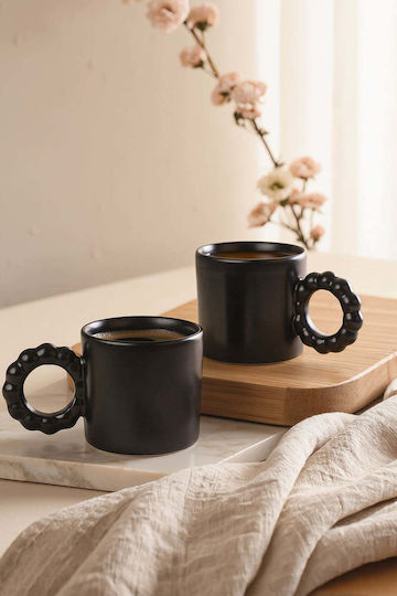 SteweHome Keramiktasse Schwarze 260ml 2 Stück