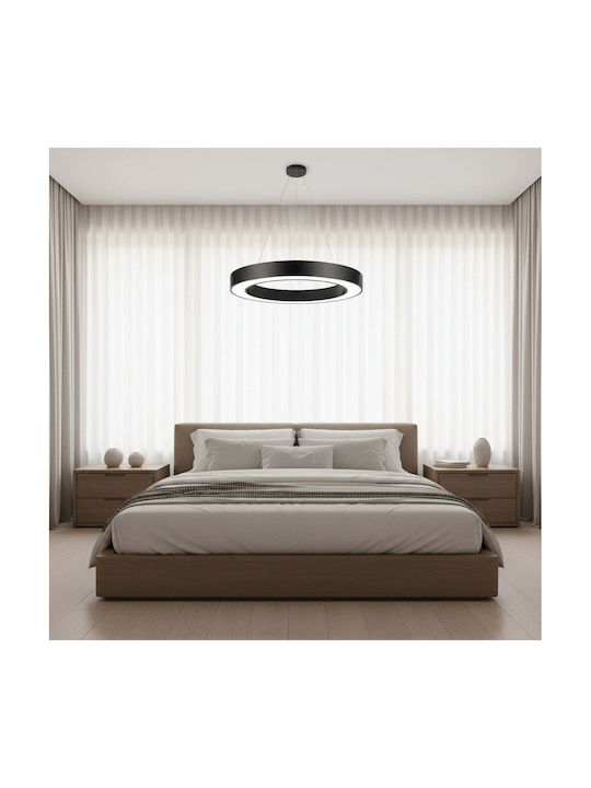 Alista Home Lumini Suspendate Reglabil Negru LED cu Lumină Alb Rece 52x52cm