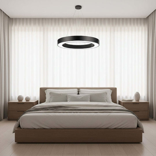 Alista Home Lumini Suspendate Reglabil Negru LED cu Lumină Alb Rece 52x52cm