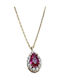 Gatsa Necklace Rosette 14K Gold with Red Zircon