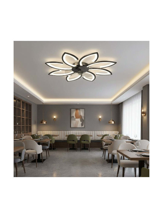 Alista Home Plafonieră de Tavan 87cm Neagră cu LED Integrat și Telecomandă