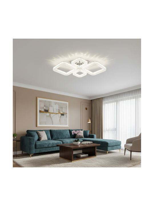 Alista Home Plafonieră de Tavan Albă cu LED Integrat și Cristale și Telecomandă