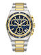 Quantum Men's Watch 42mm Battery Chronograph with Blue Metal Bracelet