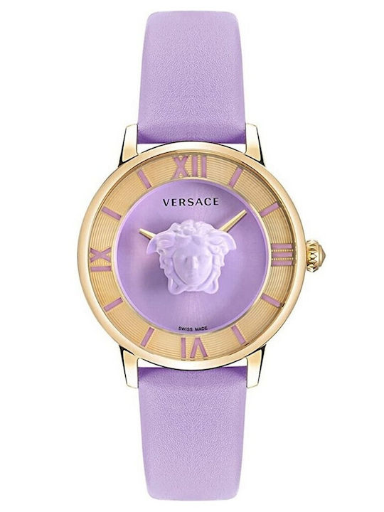 Versace La Medusa Lady Battery Women's Watch with Leather Strap