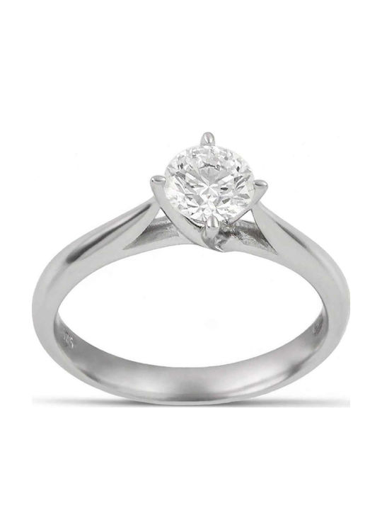 Etho Messina Single Stone Ring From 14K White Gold
