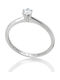 Mentzos Single Stone Ring In 18K White Gold With Diamond