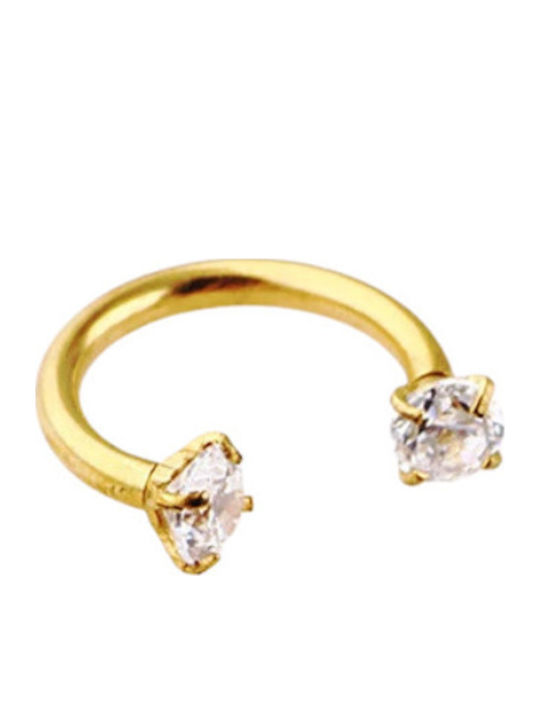 Silver And More Barbell Piercing Earring from Gold Plated Steel White