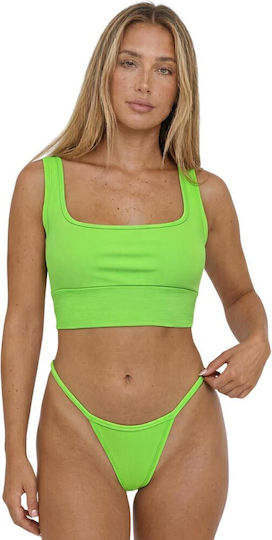 Neon Πράσινο Ριπ Μπικίνι String Σλιπ Ladym Ma-09-2