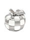 Decorative Ceramic Apple Φ16x16 In White Silver Keskor 78748-2