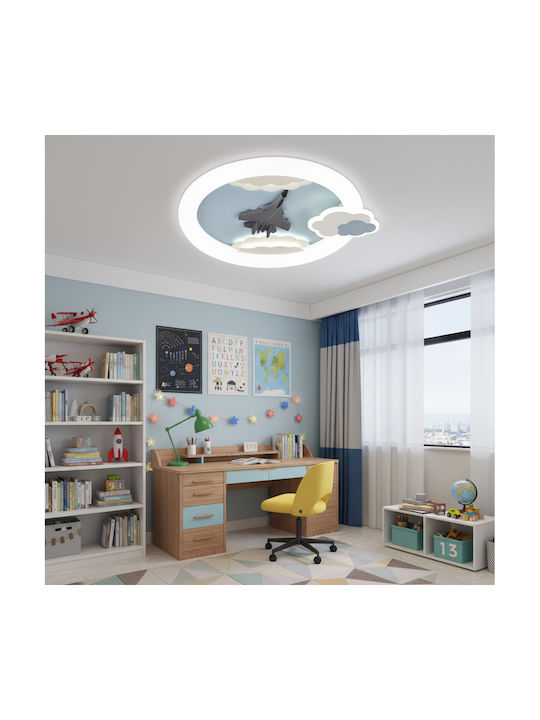 Alista Home Полилей Детска Таванна лампа 72W с Гнездо E27 Светлосиня
